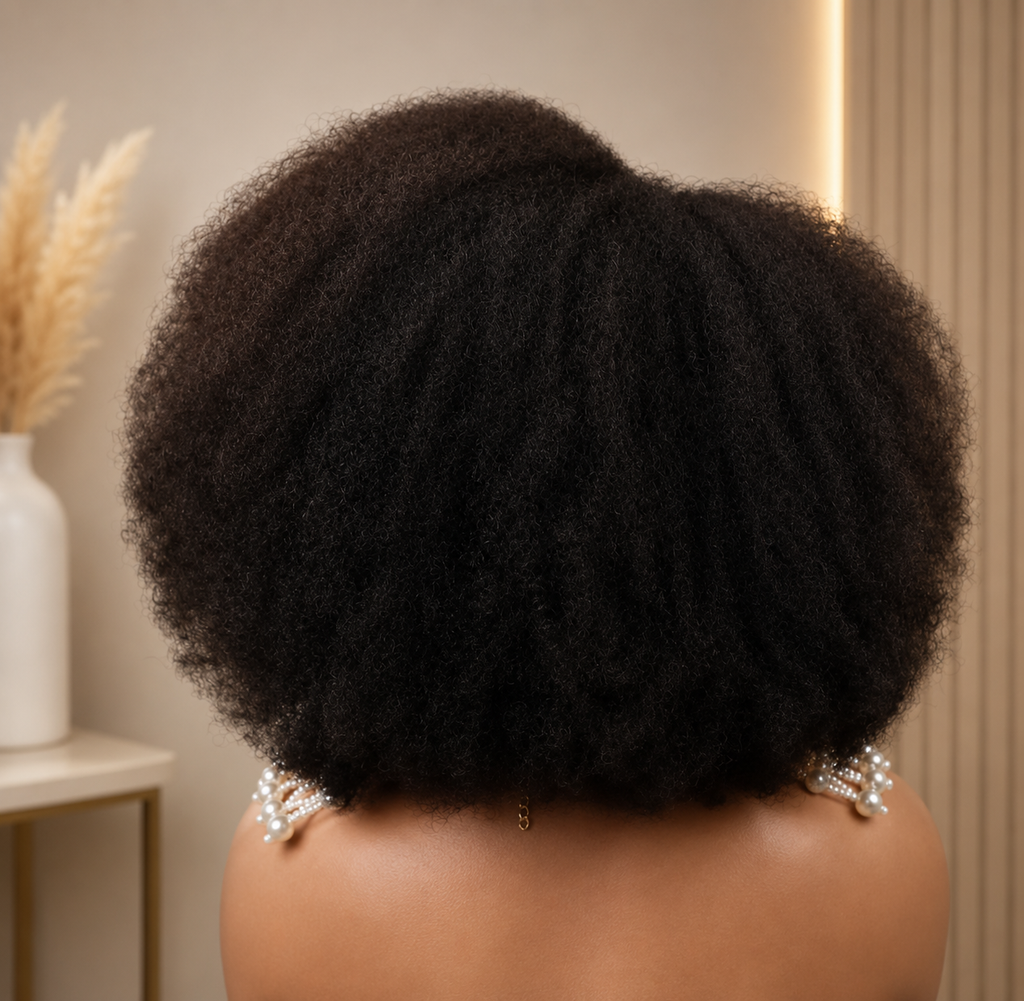 Afro Kinky Straight Lace Front Pruik – Volumineuze Natuurlijke Look