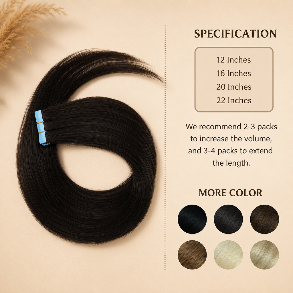 PU Skin Weft – Invisible Tape Weft Extensions