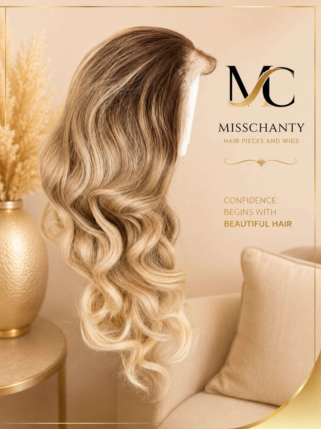 Luxury Balayage Lace Front Wig – Synthetic 26 inch