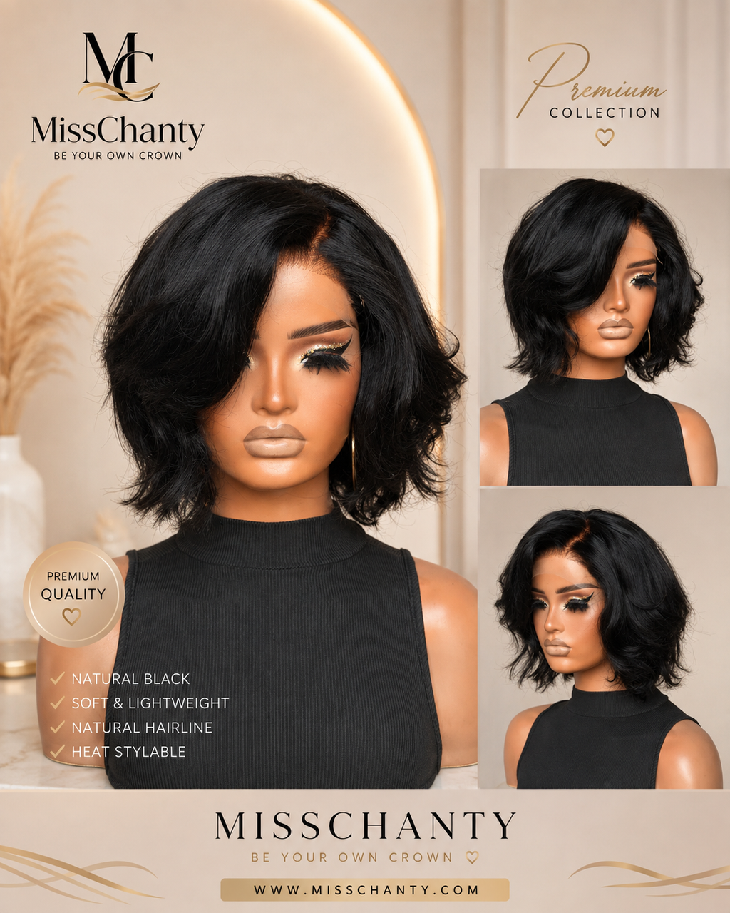Luxe Bob Lace Front Wig – Natural Black (BINNENKORT ONLINE)