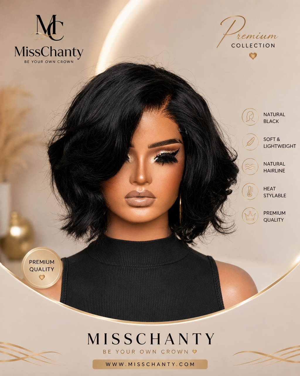 Luxe Bob Lace Front Wig – Natural Black (BINNENKORT ONLINE)