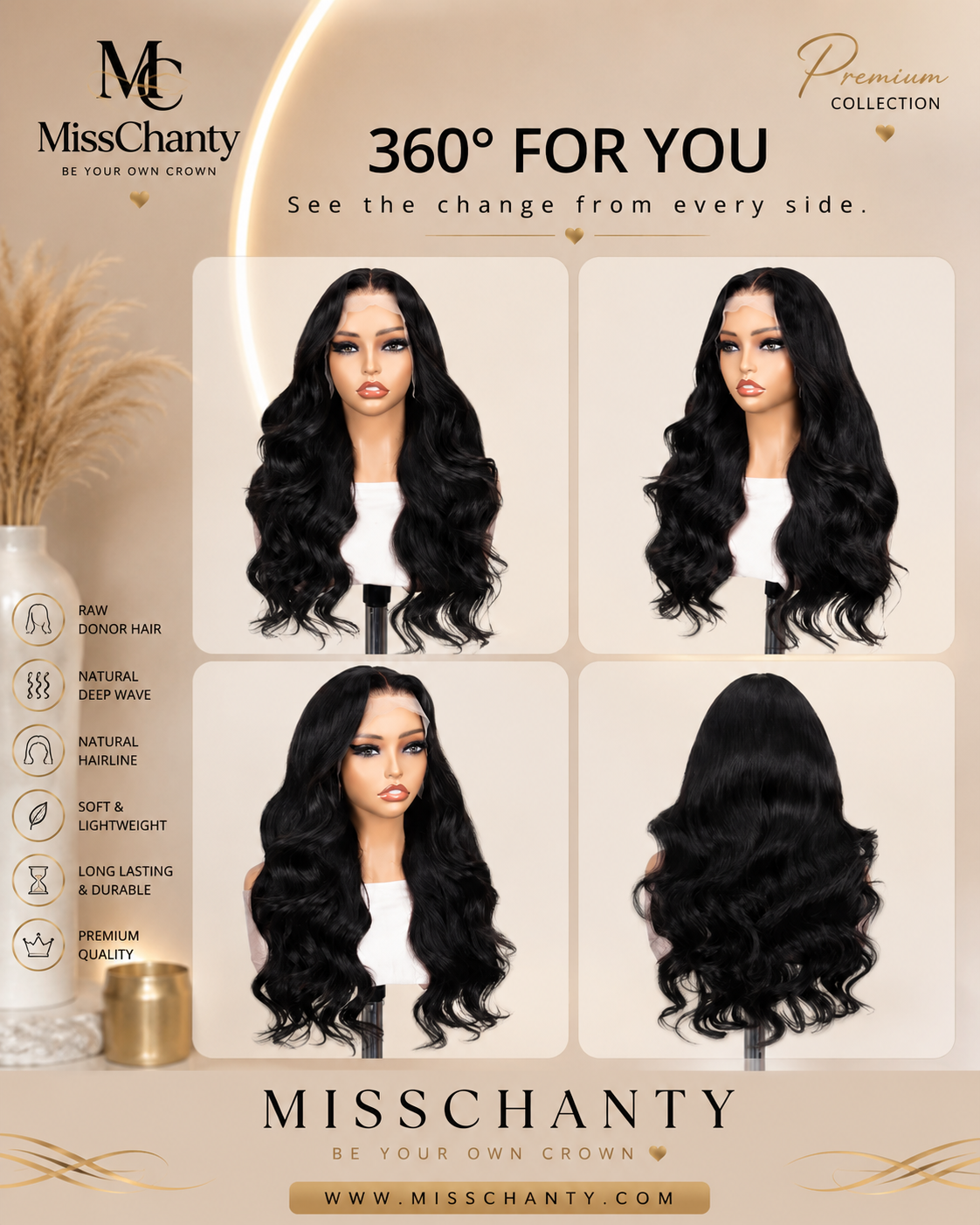 Deep Wave Lace Front Wig (BINNENKORT VERKRIJGBAAR)