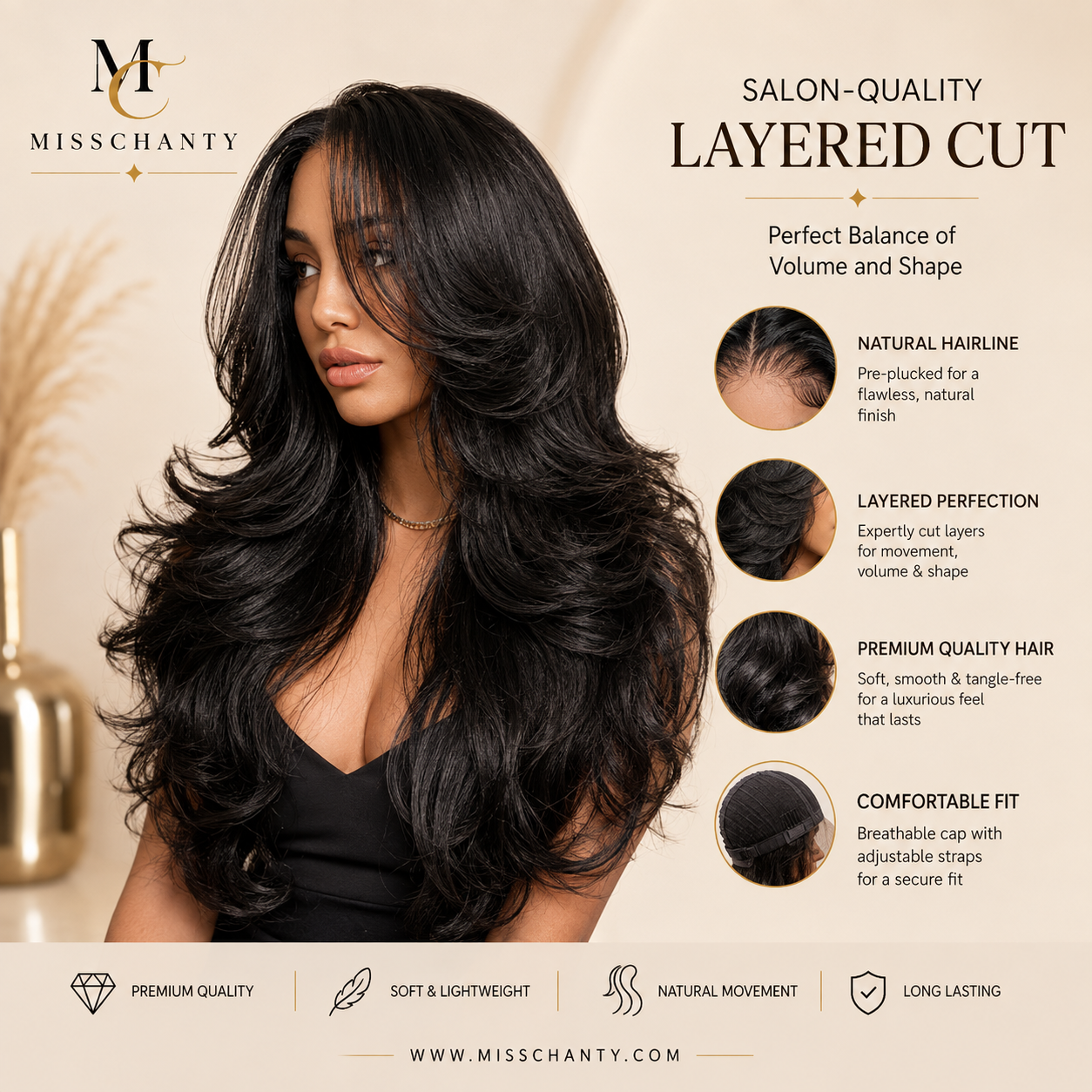 Luxury Layered Body Wave Lace Front Wig (BINNENKORT ONLINE)