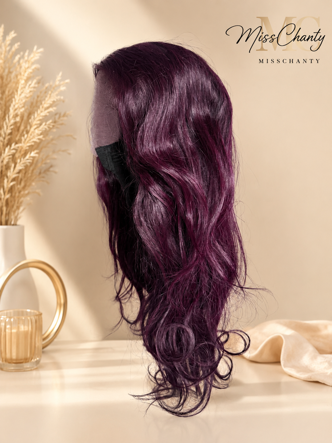 20 Inch Burgundy Layered Wave Wig